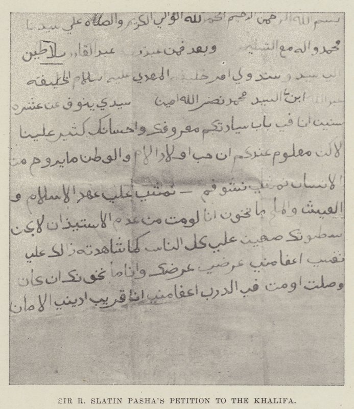 Het verzoekschrift van Sir R Slatin Pasha aan de Khalifa door English Photographer