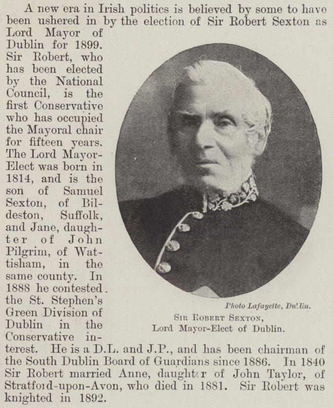Sir Robert Sexton, Aankomend Burgemeester van Dublin door English Photographer