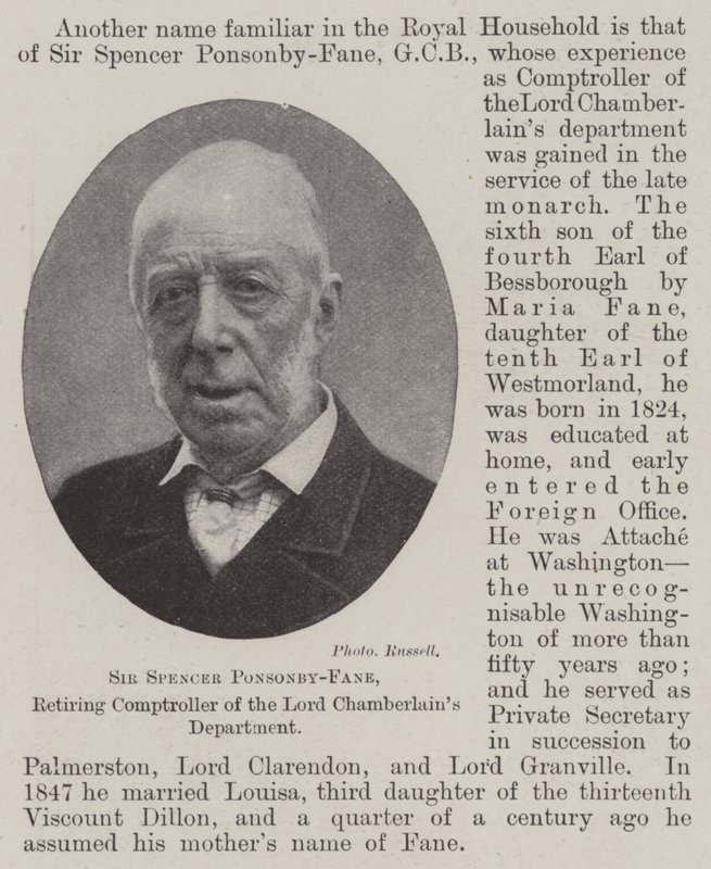 Sir Spencer Ponsonby-Fane, aftredend Comptroller van het Lord Chamberlains Department door English Photographer