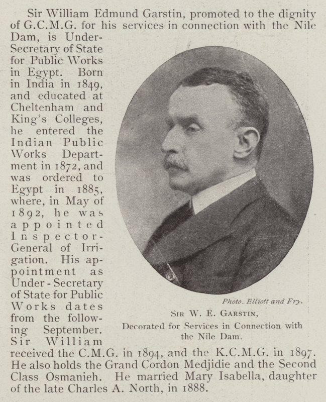 Sir W E Garstin, onderscheiden voor diensten in verband met de Nijl-dam door English Photographer