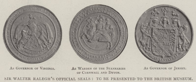 Sir Walter Raleghs Officiële Zegels, te presenteren aan het British Museum door English Photographer