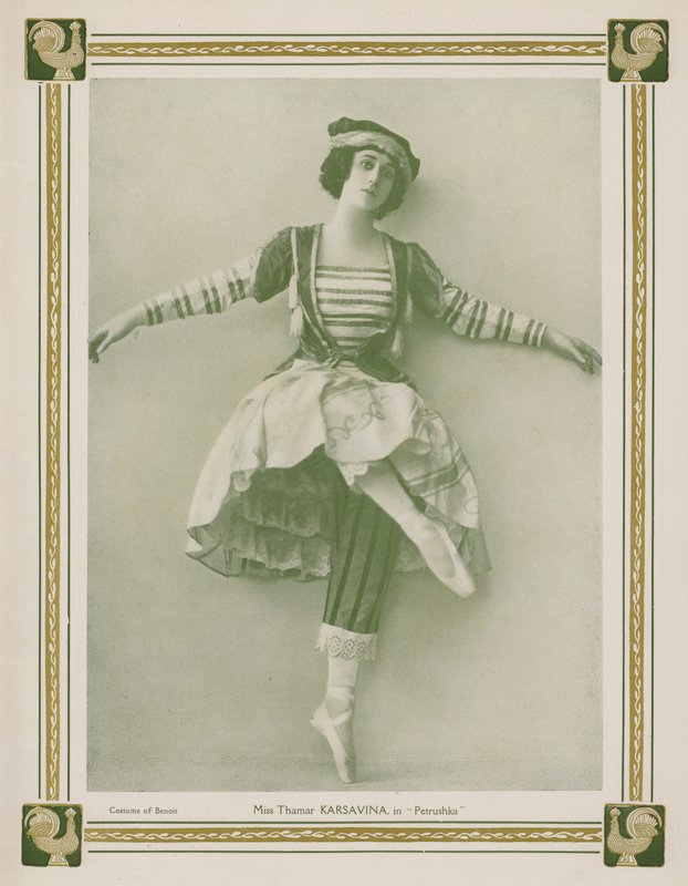Tamara Karsavina, Russische prima ballerina, in een Ballets Russes productie van Igor Stravinsky