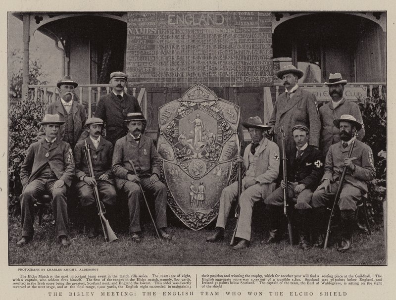 De Bisley-bijeenkomst, het Engelse team dat het Elcho-schild won door English Photographer