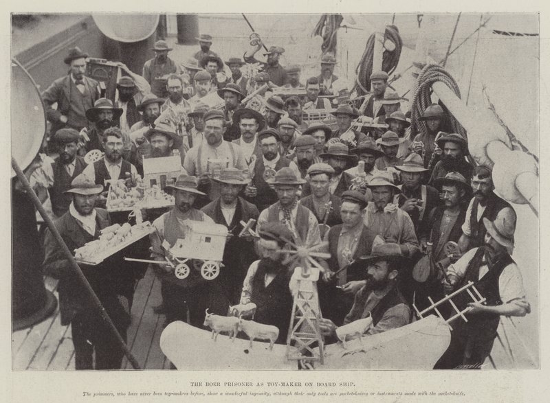 De Boerengevangene als speelgoedmaker aan boord van het schip door English Photographer
