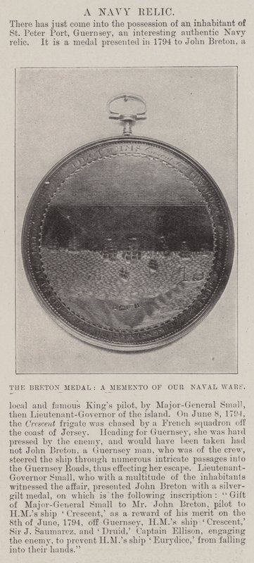 De Breton Medaille, een Aandenken aan Onze Zeeslagen door English Photographer