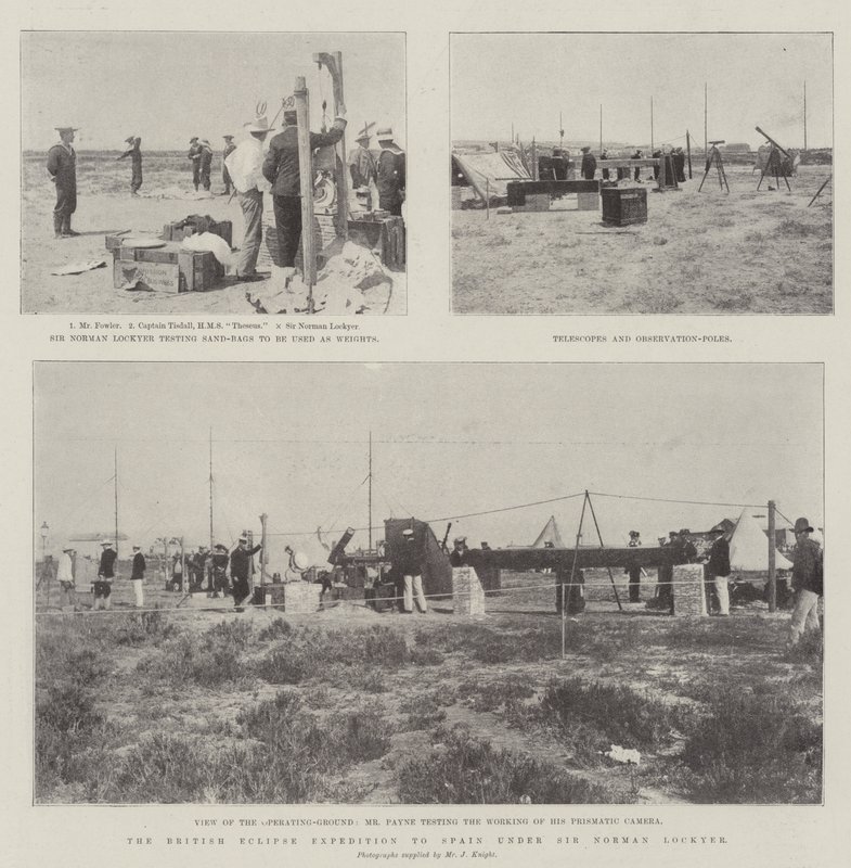 De Britse zonsverduisteringsexpeditie naar Spanje onder leiding van Sir Norman Lockyer door English Photographer