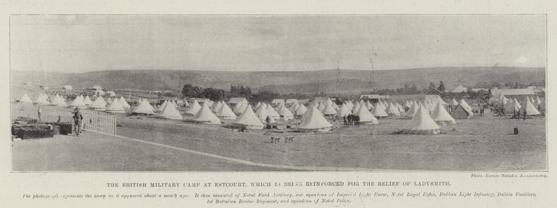 Het Britse Militaire Kamp in Estcourt, dat wordt versterkt voor de Bevrijding van Ladysmith door English Photographer