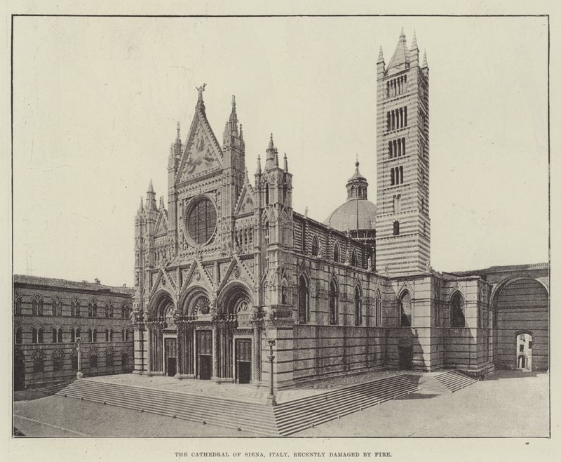 De kathedraal van Siena, Italië, onlangs beschadigd door brand door English Photographer