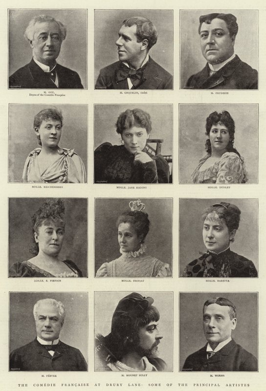 De Comédie Française in Drury Lane, enkele van de Hoofdartiesten door English Photographer
