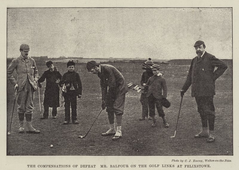 De Compensaties van Nederlaag, de Heer Balfour op de Golfbanen bij Felixstowe door English Photographer