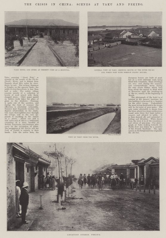 De crisis in China, scènes in Taku en Peking door English Photographer