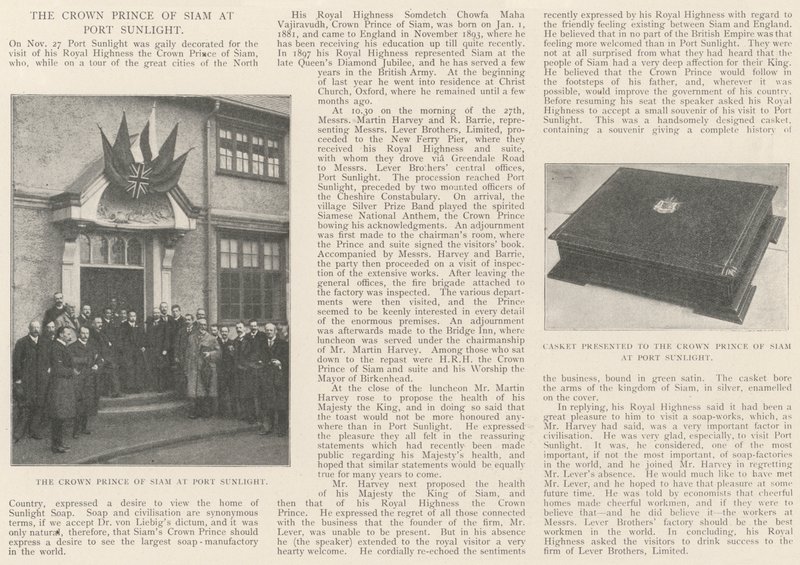 De kroonprins van Siam in Port Sunlight door English Photographer