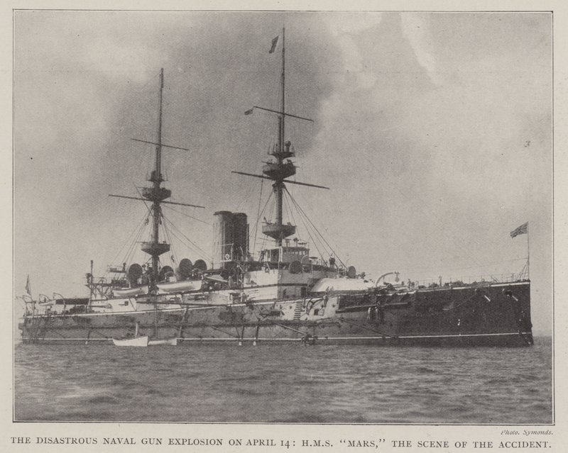 De Rampzalige Ontploffing van het Marinekanon op 14 april, HMS Mars, de Plaats van het Ongeluk door English Photographer