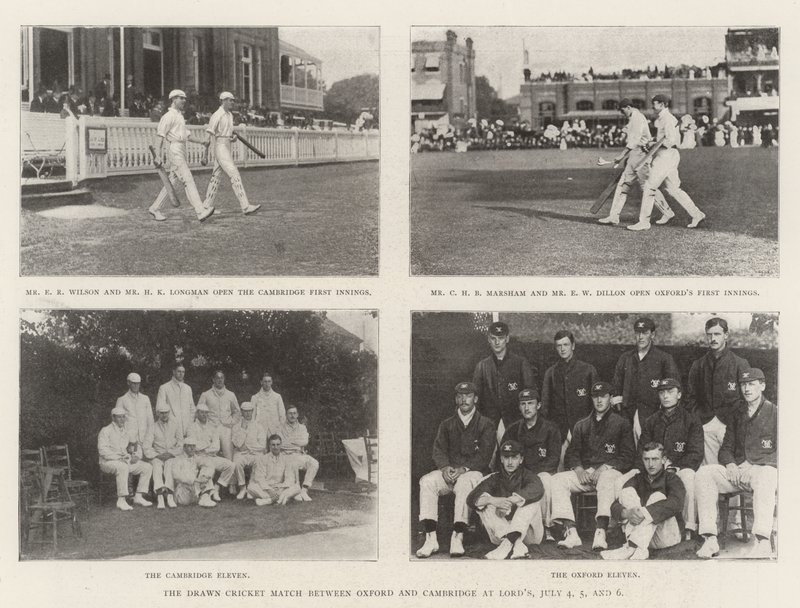 De Gelijkgespeelde Cricketwedstrijd tussen Oxford en Cambridge op Lord