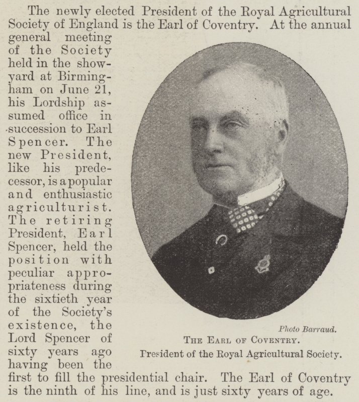 De Graaf van Coventry, Voorzitter van de Koninklijke Landbouwvereniging door English Photographer