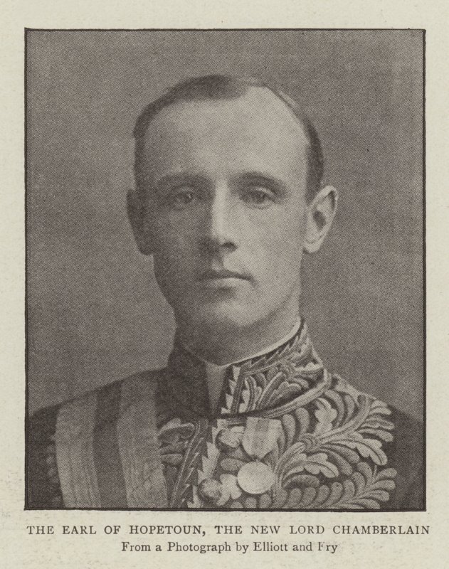 De graaf van Hopetoun, de nieuwe Lord Chamberlain door English Photographer