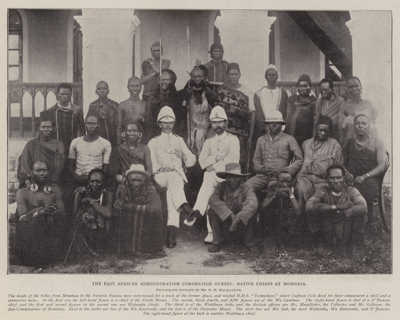 De Oost-Amerikaanse Administratie Kroningsgasten, Inheemse Hoofden in Mombasa door English Photographer
