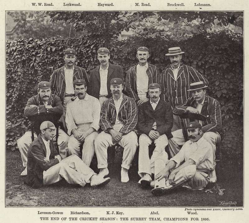 Het einde van het cricketseizoen, het Surrey-team, kampioenen van 1895 door English Photographer