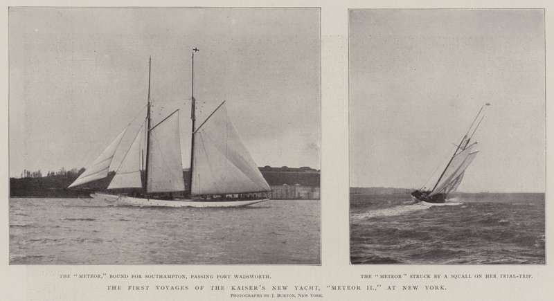 De Eerste Reizen van de Nieuwe Jacht van de Keizer, Meteor II, in New York door English Photographer