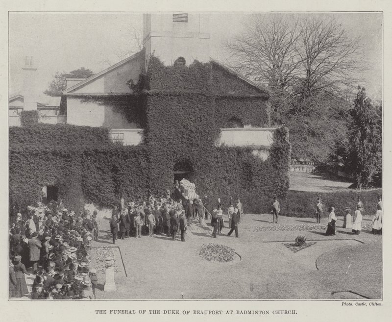 De begrafenis van de hertog van Beaufort in de kerk van Badminton door English Photographer