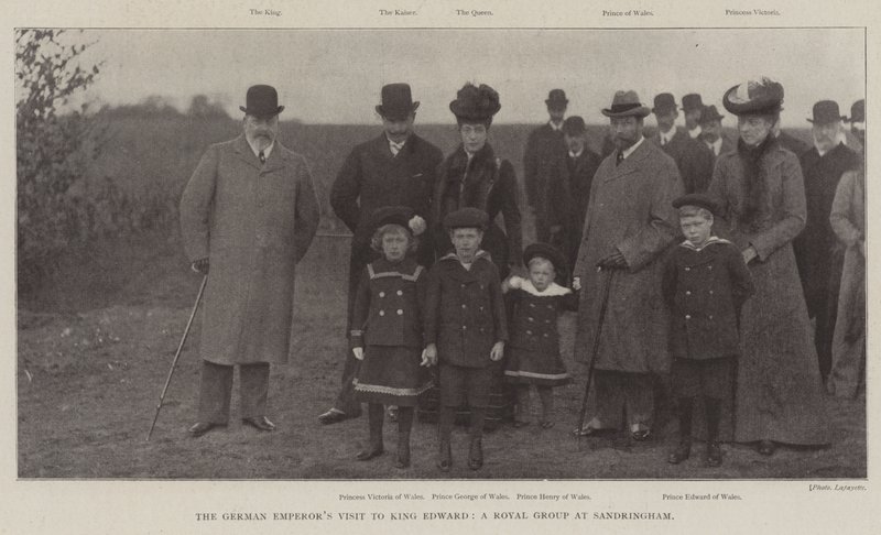 Het Bezoek van de Duitse Keizer aan Koning Edward, een Koninklijke Groep in Sandringham door English Photographer
