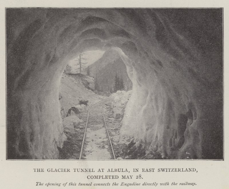 De Gletsjertunnel bij Albula, in Oost-Zwitserland, voltooid op 28 mei door English Photographer