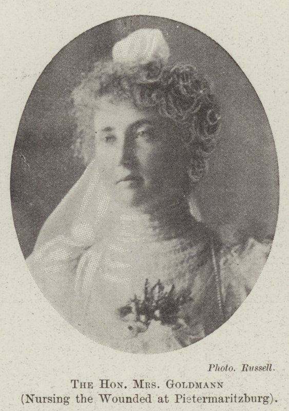 De Eerwaarde Mevrouw Goldmann, verzorgt de gewonden in Pietermaritzburg door English Photographer