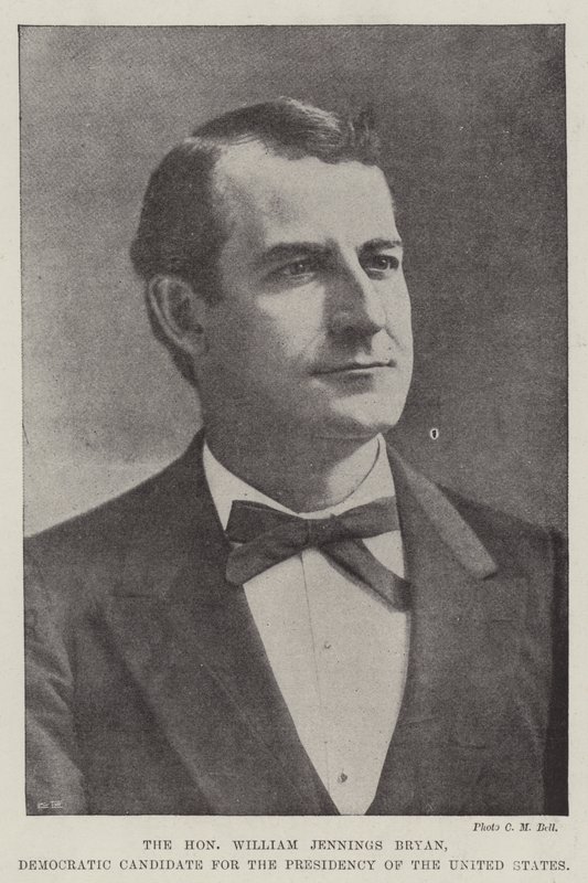 De eerbiedwaardige William Jennings Bryan, Democratische kandidaat voor het presidentschap van de Verenigde Staten door English Photographer