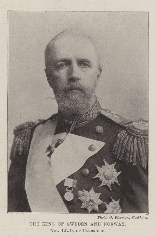 De koning van Zweden en Noorwegen, nieuwe LLD van Cambridge door English Photographer
