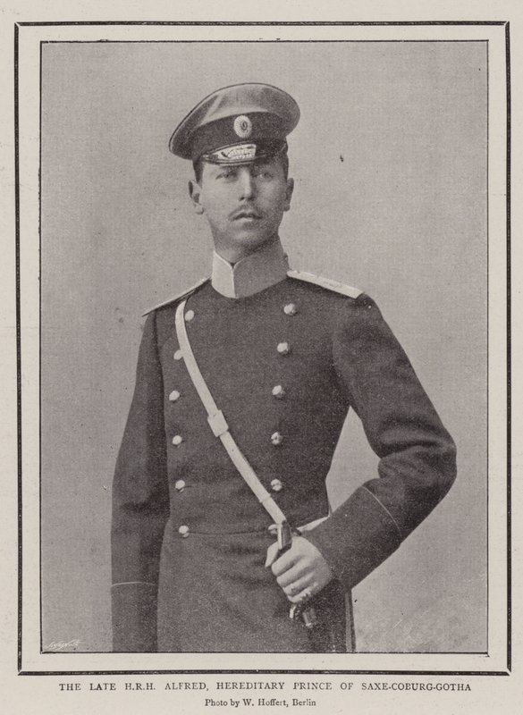 De overleden ZKH Alfred, erfprins van Saksen-Coburg-Gotha door English Photographer