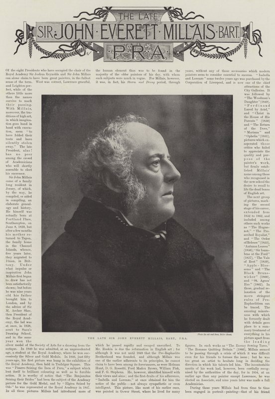 De wijlen Sir John Everett Millais, overlijdensberichten door English Photographer