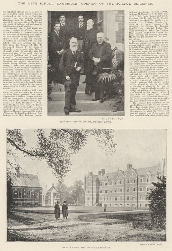 De Leys School, Cambridge, opening van de wetenschapsgebouwen door English Photographer