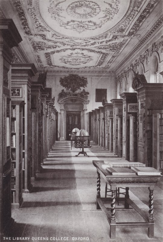 De Bibliotheek Queens College, Oxford door English Photographer