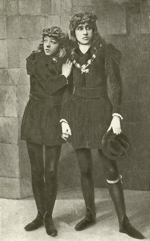De Misses Isa Bowman en Bessie Hatton als de jonge prinsen in Richard III (gravure) door English Photographer