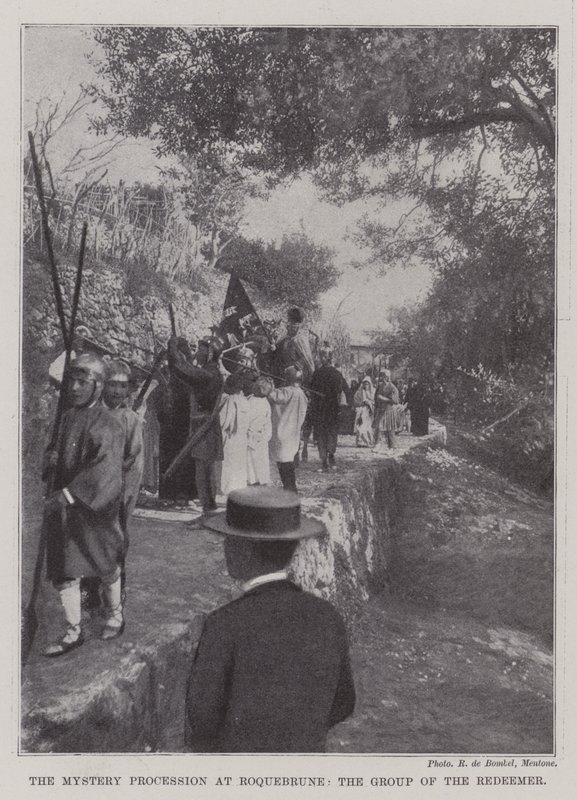 De Mysterie Processie in Roquebrune, de Groep van de Verlosser door English Photographer