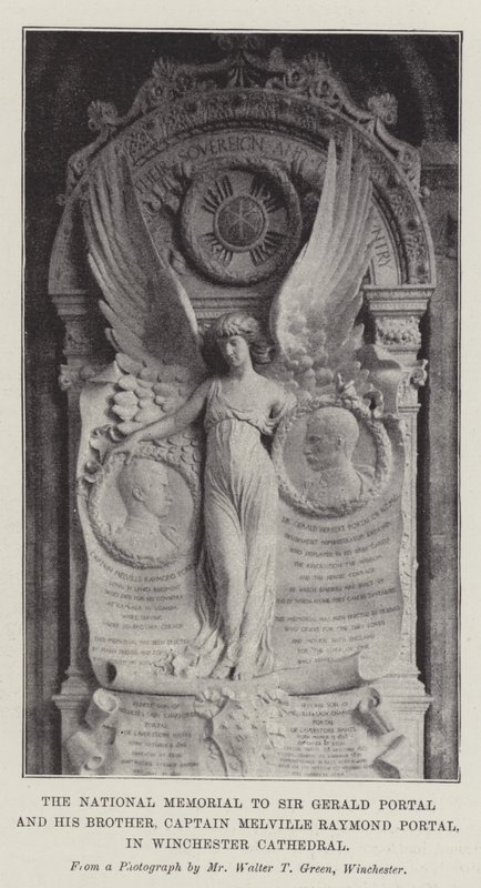 Het nationale monument voor Sir Gerald Portal en zijn broer, kapitein Melville Raymond Portal, in de kathedraal van Winchester door English Photographer