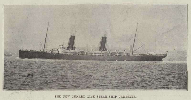 Het nieuwe Cunard Line stoomschip Campania door English Photographer