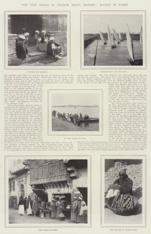 Het nieuwe tijdperk in de geschiedenis van Vader Niles, scènes in Caïro door English Photographer
