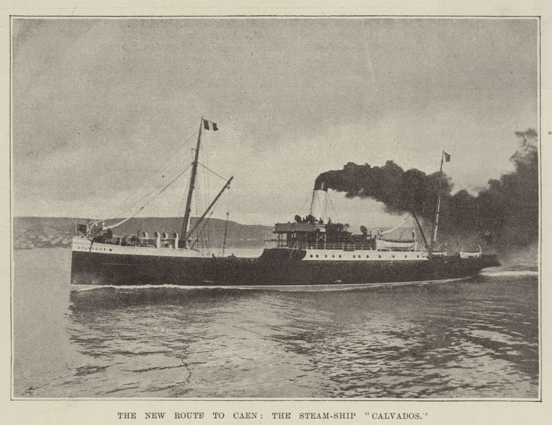 De Nieuwe Route naar Caen, het Stoomschip Calvados door English Photographer