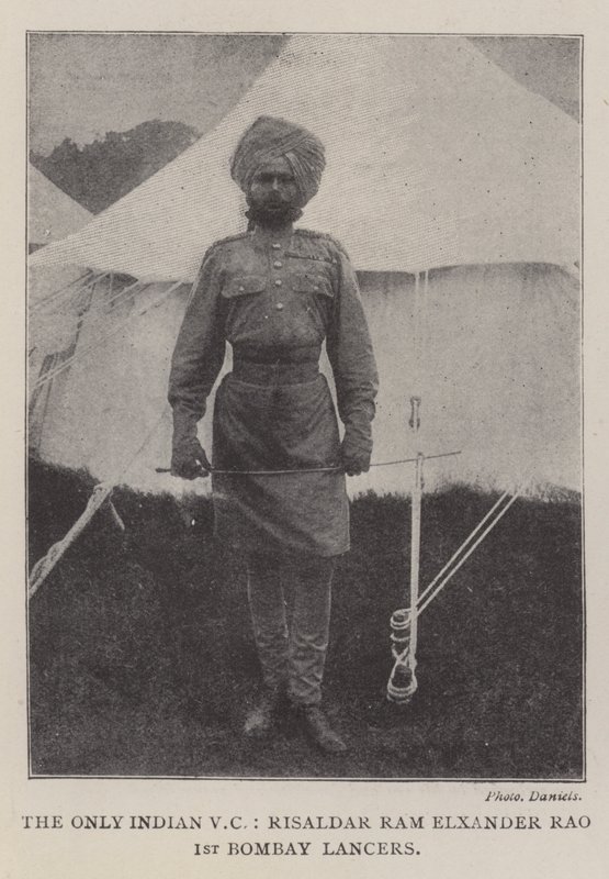 De enige Indiase VC, Risaldar Ram Elxander Rao, 1e Bombay Lancers door English Photographer