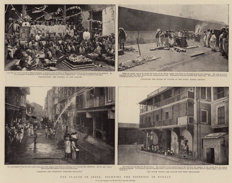 De pest in India, de epidemie bestrijden in Bombay door English Photographer