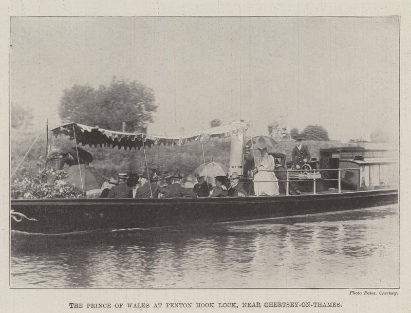De prins van Wales bij Penton Hook Lock, nabij Chertsey-on-Thames door English Photographer