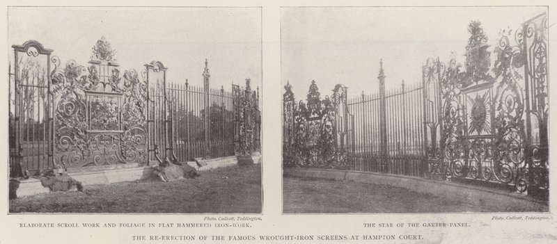 De Heroprichting van de Beroemde Smeedijzeren Schermen in Hampton Court door English Photographer