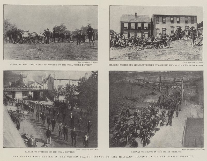 De recente kolenstaking in de Verenigde Staten, scènes van de militaire bezetting van het stakingsdistrict door English Photographer