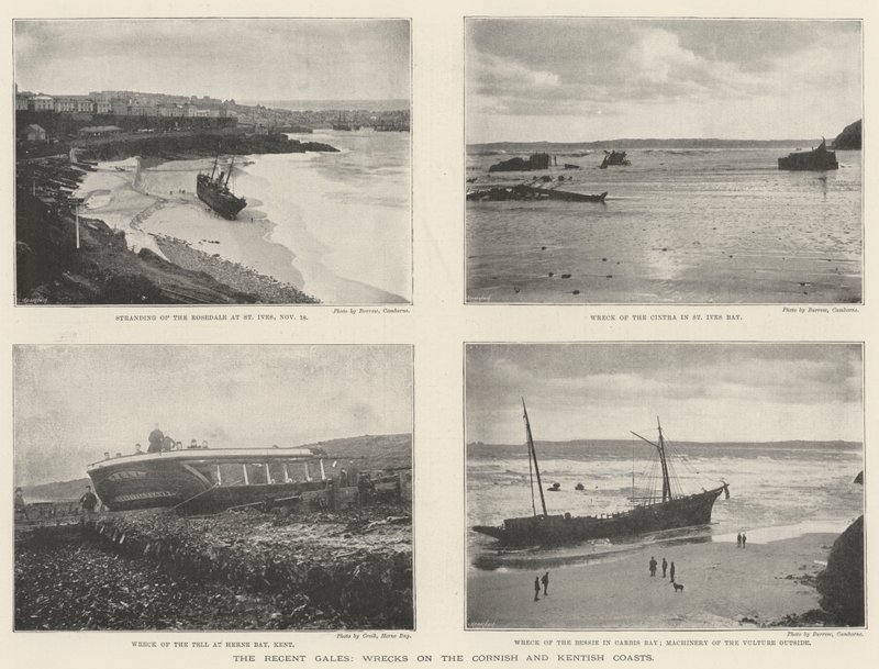 De recente stormen, wrakken aan de Cornish en Kentse kusten door English Photographer