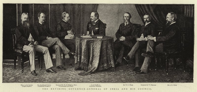De Aftredende Gouverneur-Generaal van India en zijn Raad door English Photographer