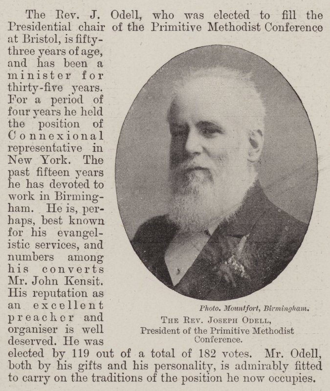 De eerwaarde Joseph Odell, voorzitter van de Primitive Methodist Conference door English Photographer
