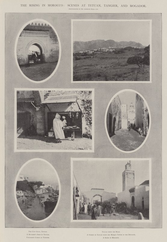 De Opstand in Marokko, Scènes in Tetuan, Tanger en Mogador door English Photographer