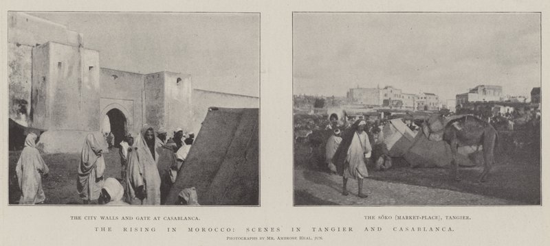 De Opstand in Marokko, Scènes in Tanger en Casablanca door English Photographer