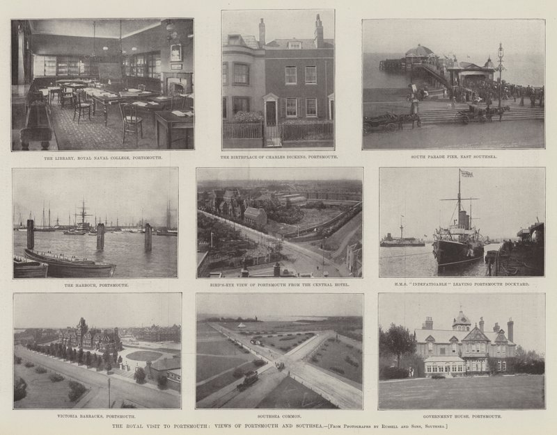 Het koninklijk bezoek aan Portsmouth, uitzichten van Portsmouth en Southsea door English Photographer